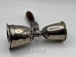 Sterling Silver By POOLE Double single Jigger Shot Glass Barware Vintage