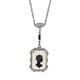 Sterling Silver Camphor Glass Art Deco Pendant Necklace 14 1/2 925 Silhouette