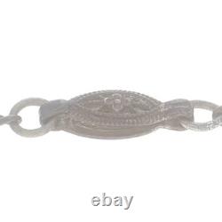 Sterling Silver Camphor Glass Art Deco Pendant Necklace 14 1/2 925 Silhouette