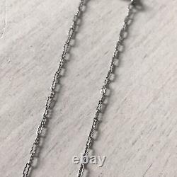 Sterling Silver Camphor Glass & Rhinestone Necklace with Original Sterling Chain