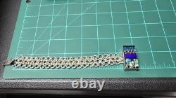 Sterling Silver Chainmaille Link Bracelet Dichroic Glass Box Clasp Unique Rare