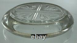 Sterling Silver Coaster Set Pressed Glass EE477