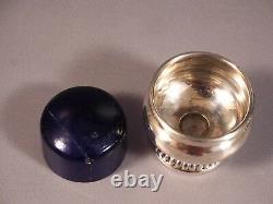 Sterling Silver Cobalt Blue Glass Salt Cellars SET by Birks UNUSUAL