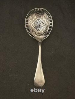 Sterling Silver & Cut Glass Condiment Set 925 Shakers, Jam Pot, Sifter Spoon