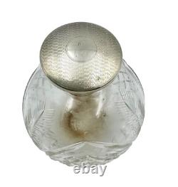 Sterling Silver & Cut Glass Perfume Bottle Marked Birmingham 1925