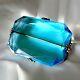 Sterling Silver Czech Glass Brooch Blue 925 Edwardian C Clasp Vintage