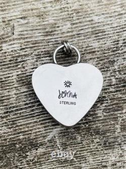 Sterling Silver Dichroic Glass Heart Pendant Chunky Heart Pendant HANDMADE pink