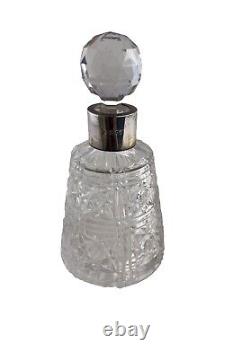 Sterling Silver Edwardian Crystal Glass Medium Lotion Bottle London 1894