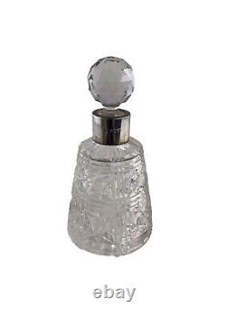 Sterling Silver Edwardian Crystal Glass Medium Lotion Bottle London 1894