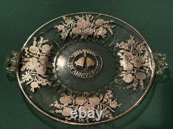 Sterling Silver Embossed Anniversary Glass Plate