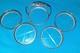 Sterling Silver/etched Glass 4 Coasters And Caddy