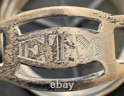Sterling Silver/Etched Glass 8 Coasters with S. S. Caddy by M. Fred Hirsch Co Inc