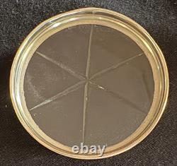 Sterling Silver/Etched Glass 8 Coasters with S. S. Caddy by M. Fred Hirsch Co Inc