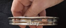 Sterling Silver/Etched Glass 8 Coasters with S. S. Caddy by M. Fred Hirsch Co Inc