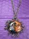 Sterling Silver Glass Art Sun Burst Necklace 30
