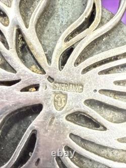 Sterling Silver Glass Art Sun Burst Necklace 30