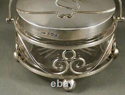 Sterling Silver & Glass Butter Dish 1904 James Dixon & Sons Sheffield England