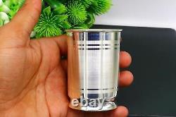 Sterling Silver Glass Drinking Water/Milk Tumbler Vessel for Home Kitchen Usage