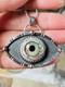 Sterling Silver Glass Eyeball Pendant Third Eye Pendant Artisan Evil Eye Pendant