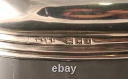 Sterling Silver Glass Faceted Oval Vanity Jar London 1926