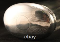 Sterling Silver Glass Faceted Oval Vanity Jar London 1926