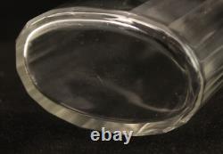 Sterling Silver Glass Faceted Oval Vanity Jar London 1926