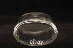Sterling Silver Glass Faceted Oval Vanity Jar London 1926