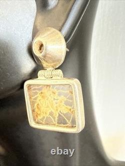 Sterling Silver Glass Style Square Earrings (3113)