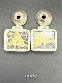 Sterling Silver Glass Style Square Earrings (3113)