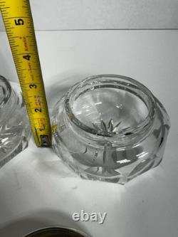 Sterling Silver Hair Receiver & Powder Crystal Cut Glass Vanity Pieces J. S & Co