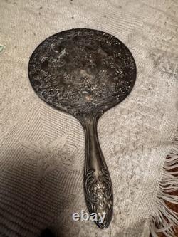 Sterling Silver Hand Mirror Antique No Glass Selling for Scrap Or Use