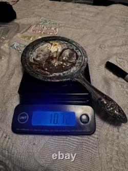 Sterling Silver Hand Mirror Antique No Glass Selling for Scrap Or Use