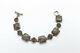 Sterling Silver Jasper & Faceted Glass Toggle Link Bracelet, Size 6.5