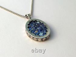 Sterling Silver Jewelry Ancient Roman Glass Unique Pendant Oval Design Necklace