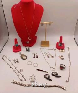 Sterling Silver Jewelry Lot Necklaces, rings, pendants &more