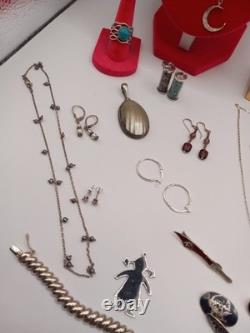 Sterling Silver Jewelry Lot Necklaces, rings, pendants &more