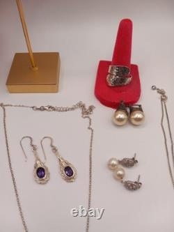 Sterling Silver Jewelry Lot Necklaces, rings, pendants &more