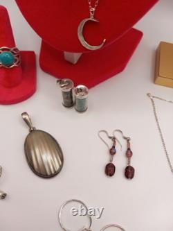 Sterling Silver Jewelry Lot Necklaces, rings, pendants &more