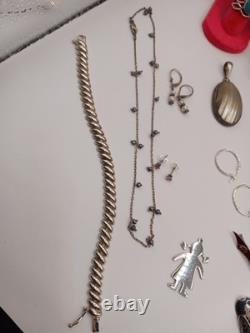 Sterling Silver Jewelry Lot Necklaces, rings, pendants &more