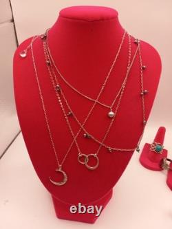 Sterling Silver Jewelry Lot Necklaces, rings, pendants &more