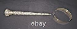 Sterling Silver Large Magnifying Glass Holder Only, 14 3/4 MISSING 4 GLASS