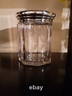 Sterling Silver Lid Glass Jar Vintage Antique