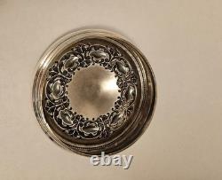 Sterling Silver Lid Glass Jar Vintage Antique
