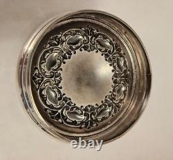 Sterling Silver Lid Glass Jar Vintage Antique