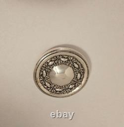 Sterling Silver Lid Glass Jar Vintage Antique