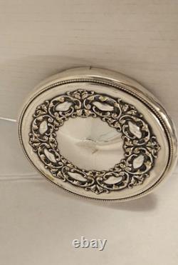 Sterling Silver Lid Glass Jar Vintage Antique
