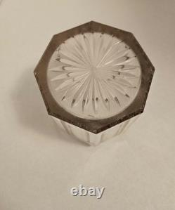Sterling Silver Lid Glass Jar Vintage Antique
