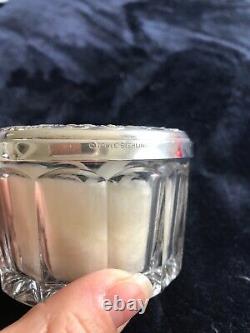 Sterling Silver Lid, and Glass Powder Jar Puff And Screen By Towle Monogrammed