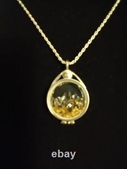Sterling Silver Locket WithVermont Gold And Herkimer Diamonds