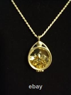 Sterling Silver Locket WithVermont Gold And Herkimer Diamonds